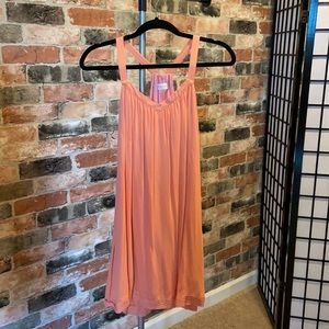 Coral shift dress